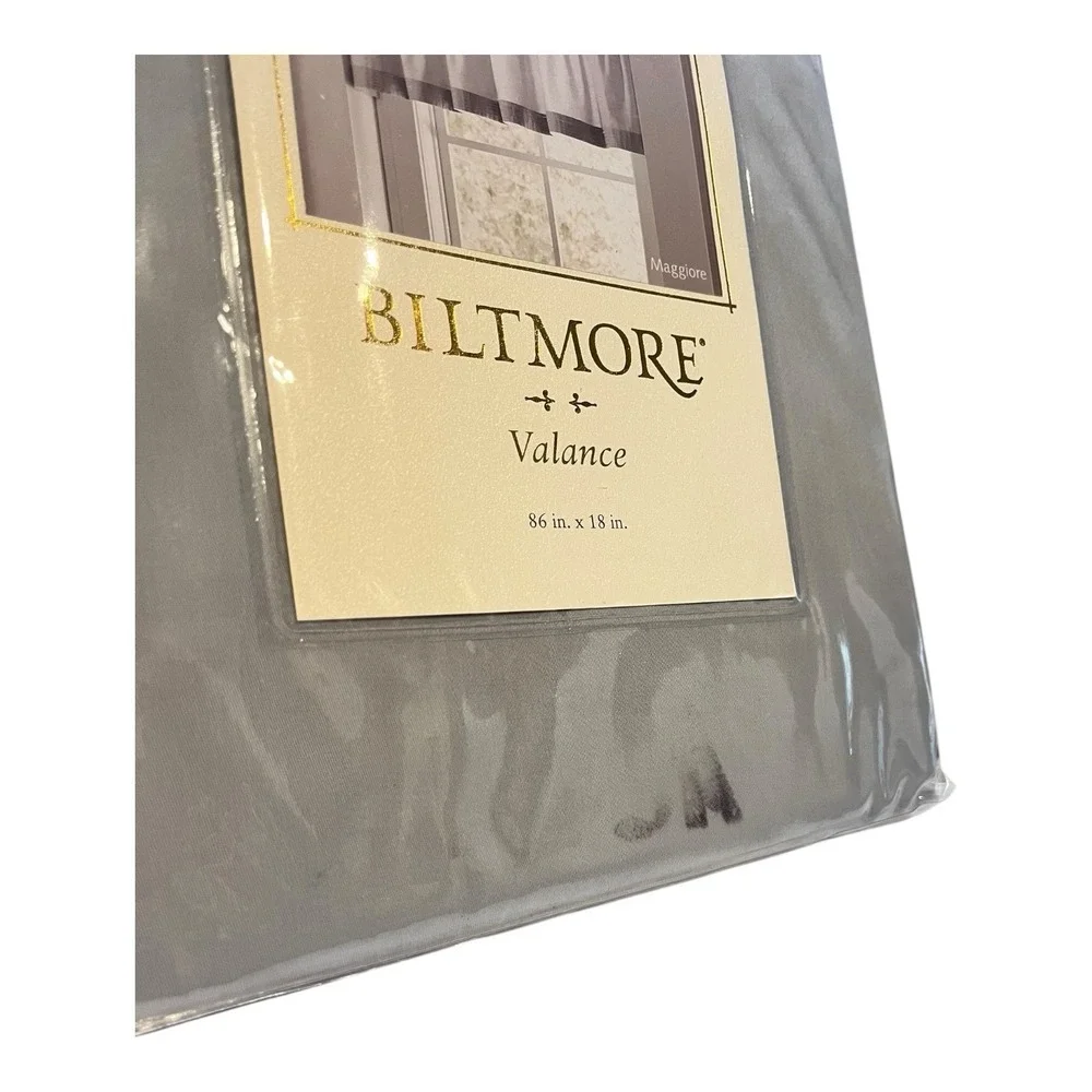 Set of 2 Biltmore Collection Maggiore Valance Stone Gray